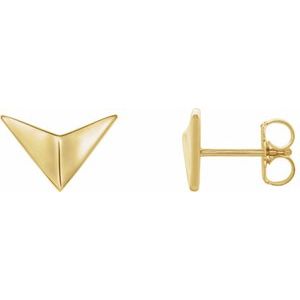 14K Yellow Geometric Earrings
