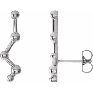 14K White Constellation Ear Climbers