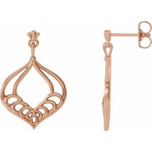 14K Rose Vintage-Inspired Dangle Earrings