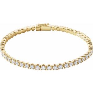 14K Yellow 5 CTW Natural Diamond Line 7" Bracelet