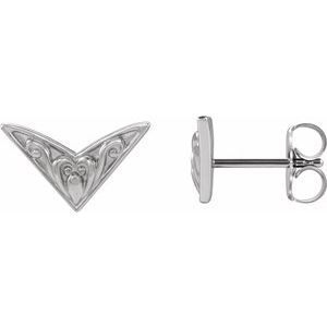14K White Sculptural Earrings