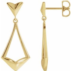 14K Yellow Geometric Dangle Earrings