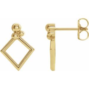 14K Yellow Geometric Earrings