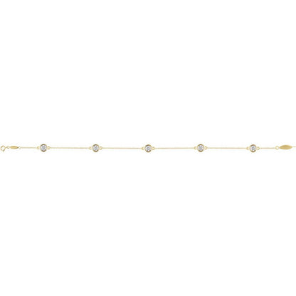 Bezel Set-Station Bracelet