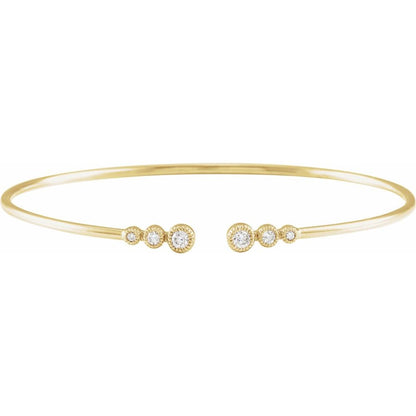 1/4 CTW Graduated Natural Diamond Cuff Bracelet