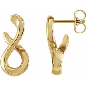 14K Yellow Infinity-Inspired Drop Earrings