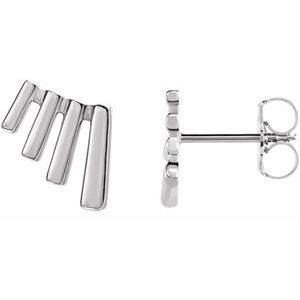 14K White Fan Ear Climbers