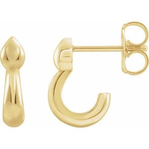 14K Yellow J-Hoop Earrings