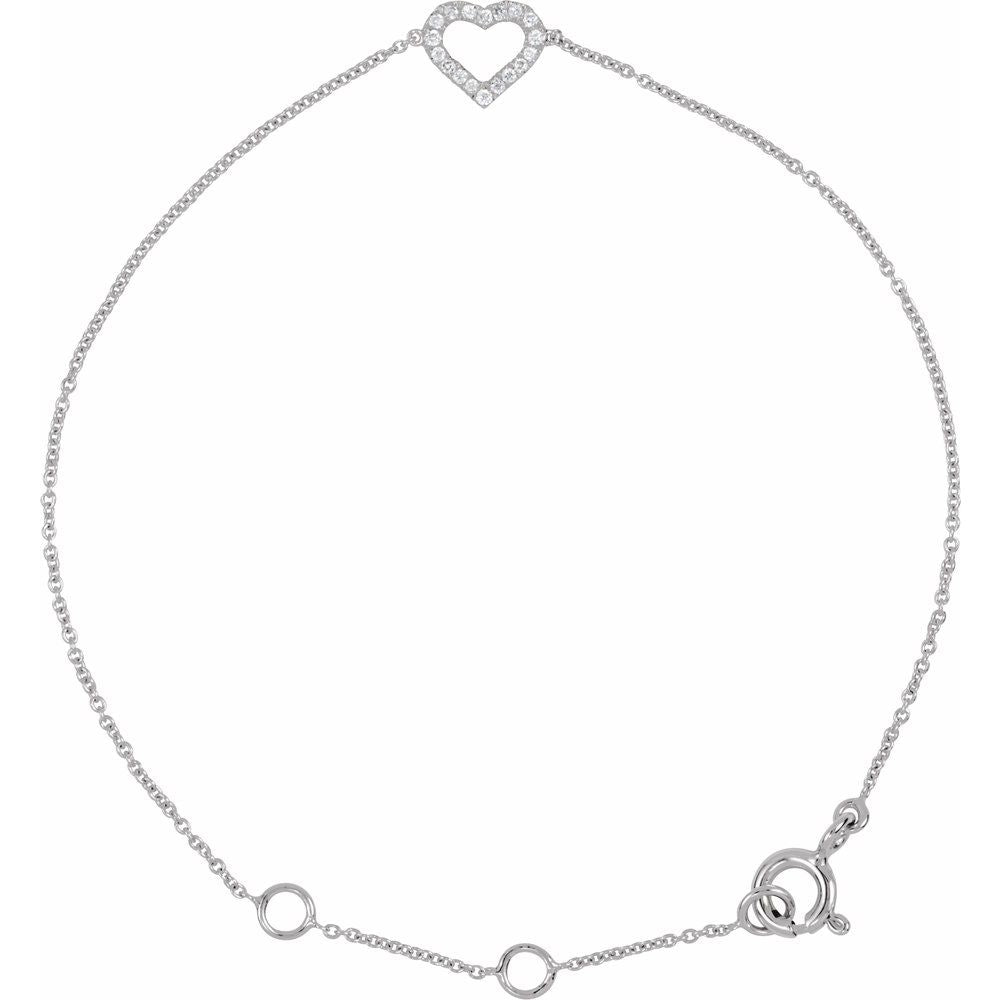 Diamond Heart 6-7" Bracelet