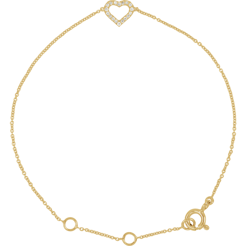 Diamond Heart 6-7" Bracelet