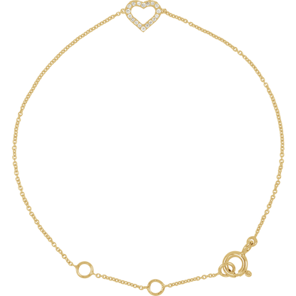 Diamond Heart 6-7" Bracelet
