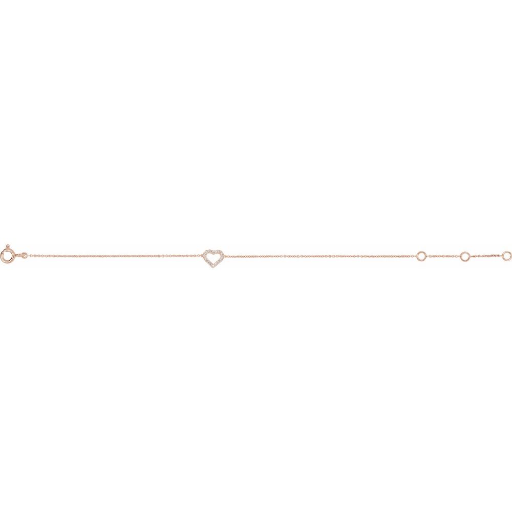 Diamond Heart 6-7" Bracelet