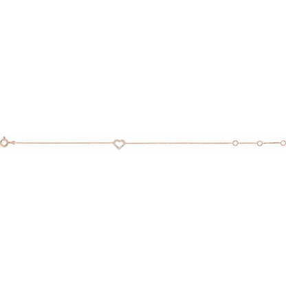 Diamond Heart 6-7" Bracelet