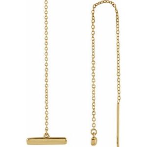 14K Yellow Bar Chain Earrings
