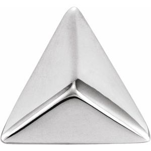 14K White Pyramid Single Earring