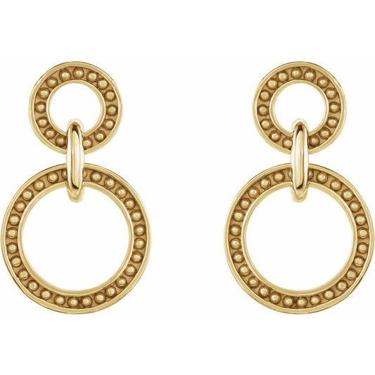 Beaded Double Circle Earring