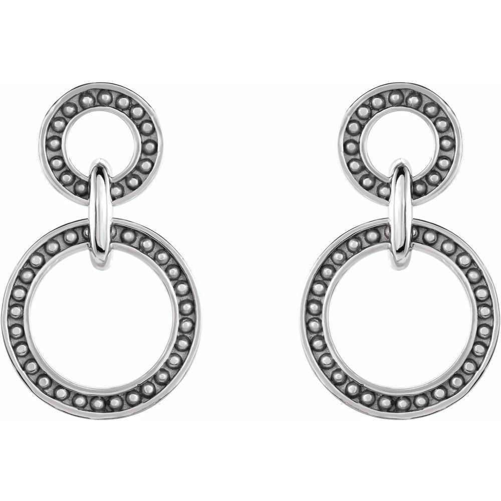Beaded Double Circle Earring